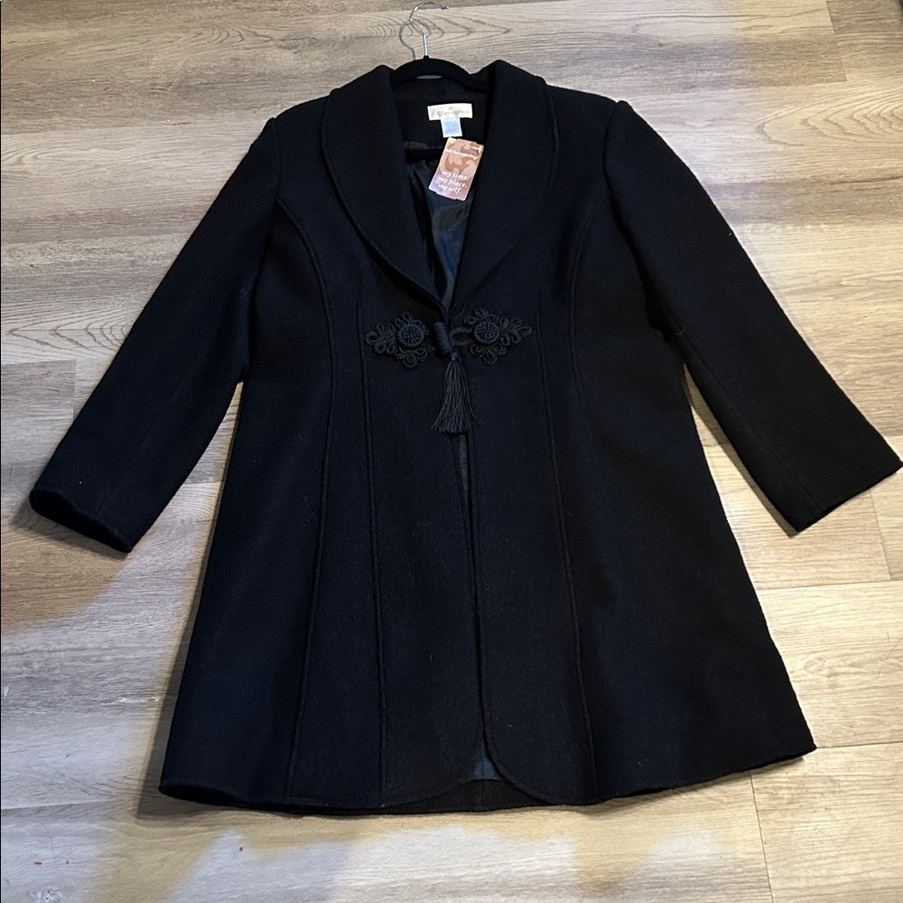 NWT Soft Surroundings Black Elegant Wool Coat